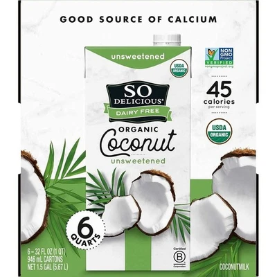 SO Delicious, Organic Coconut Milk, 32 oz, 6-Count - Image 1 of 3