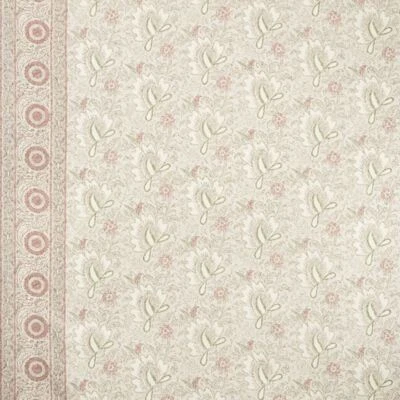 Lee Jofa Floral Linen Print Fabric- Dove Meadow / Radicchio 1 yd 2019150.103 - Image 1 of 4