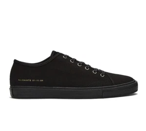 ALLSAINTS Theo Low Top In Black Canvas Men’s US Size 13 EUR 46 VG Condition - Picture 1 of 11