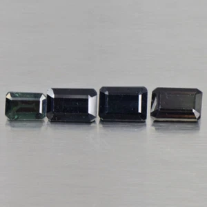 6,20 Cts 4 Pezzi Tormalina Non Trattata Verde Scuro 100% Naturale Gemma Sciolta - Foto 1 di 2