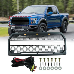 Front Grill For 2015 2016 2017 Ford F-150 with Lights Black - Picture 1 of 10