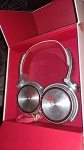 Sony MDR-X10 Foldable Wired Headphones Red Silver Simon Cowell X Edition   - Picture 1 of 4