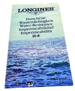 LONGINES - Original Book Certificato WATER-RESISTANT NUOVO - RARO - Imagen 1 de 6