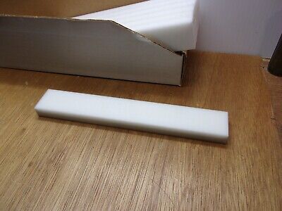 5/8  X 1-1/2  X 10  UHMW Polyethylene Plastic White Rectangular Flat Bar Stock • 10.40$