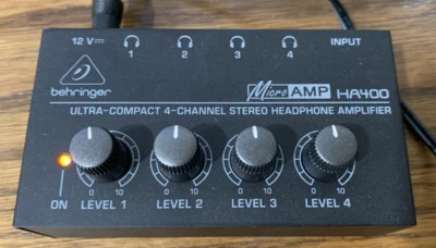 Behringer HA-400 Ultra Compact 4-Channel Stereo Headphone Amplifier GREAT!!! - Image 1 of 2
