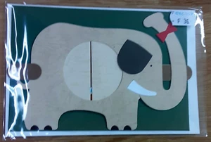 Tarjeta emergente vintage de Esopo Japón elefante 3D textura en blanco 4,5x6,5 ERC-104-480 - Imagen 1 de 14