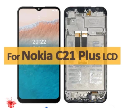 LCD Display Touch Screen Digiziter Assembly Replacement Frame For Nokia C21 Plus - Image 1 of 3