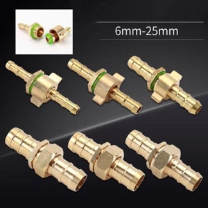 Brass Hose Tail Bulkhead Connector Bulkhead Fitting 6mm-25mm For Fuel Air Water - Picture 1 of 20