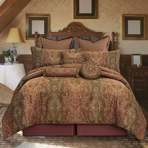 Loom and Mill 9-Piece Vintage Jacquard Comforter Sets Gradient Red Traditiona... - Picture 1 of 10