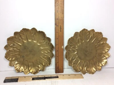 (2) Reed & Barton R&B Gift Source Handmade Italy Solid Brass Laquered Leaf Plate - Image 1 of 4