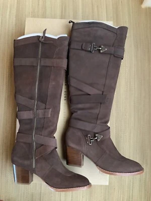 Schuler & Sons Anthropologie NOVO - Botas Rallon Camurça Marrom - Feminino Tamanho 9 - Imagem 1 de 4
