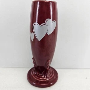 FIESTA 6" BUD VASE TRIO OF HEARTS cinnabar NEW - Picture 1 of 3