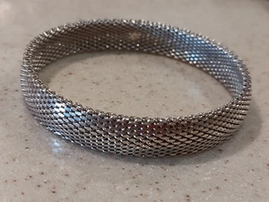 VINTAGE GC GODFREY CARTER 925 STERLING SILBER SCHWERER MESH ARMREIF ARMBAND - Bild 1 von 6