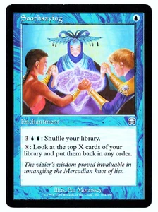 Soothsaying 1999 Magic The Gathering Máscaras Mercadian Azul Encantamiento Poco Común LP - Imagen 1 de 1