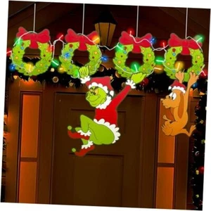 Outdoor Christmas Fence Decorations, 6Pcs Light Up Christmas Fence Peeker - Picture 1 of 8