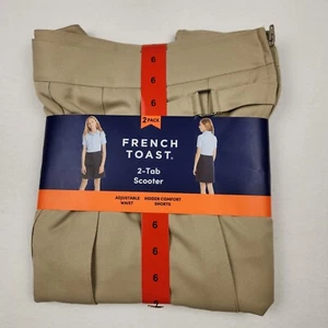 French Toast Girls School Uniform, 2-Tab Scooter, Khaki, Size 6, 2-Pack **NEW** - Picture 1 of 4