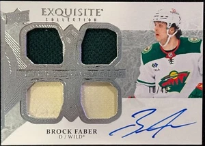 2023-24 Exquisite Collection Brock Faber Quad Materials Future Legacy Auto 10/49 - Picture 1 of 2
