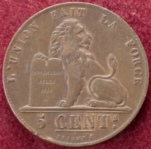 Bélgica 5 céntimos 1856 (D2007) - Imagen 1 de 2