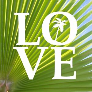Love the Beach Palm Tree Decal Sticker. Car Window Beach Decal Sticker.