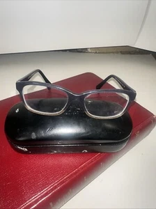 Coach HC6089 5474 Denim Taupe Glitter Blue Brown Full Rim Frames W/ Case - Picture 1 of 9