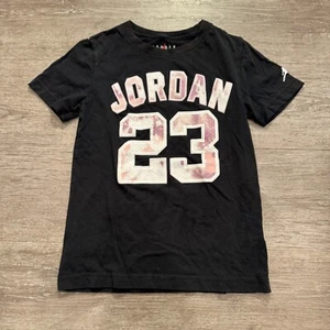 Jordan Shirt Boys Small 8-10 #23 Black Jersey Tee Crew Neck Casual Kids Youth - Picture 1 of 9