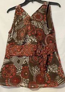 Women’s Kim Rogers Signature skirt and blouse set size M Brown / Orange/Beige - Picture 1 of 10