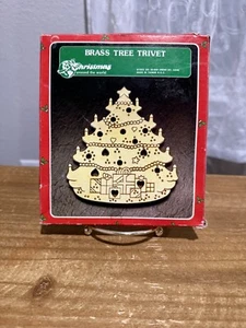 Brass Tree Trivet Christmas Around the World Taiwan with Box - Picture 1 of 4