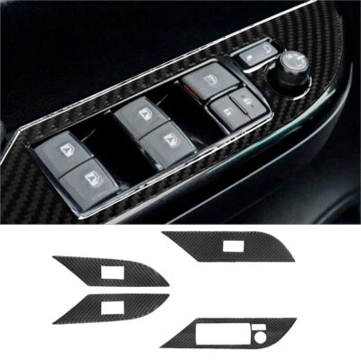 4Pcs Carbon Fiber Interior Door Control Cover Trim For Toyota Hilux 2015-2021 - image 1 of 4