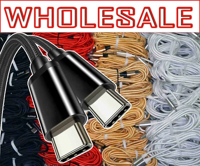 LOT of 50 - (Type C to Type C) Cable usb data sync cable cord 1",3", 6",10" - Image 1 of 4