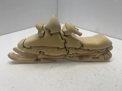 Wooden Handcrafted 3D SKI-DOO Polaris Arctic Cat SNOWMOBILE PUZZLE - Image 1 of 4