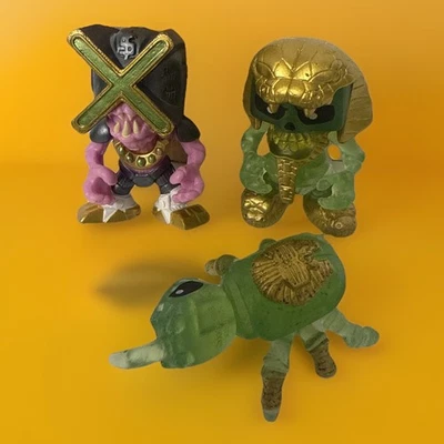 Lote de 3 figuras Treasure X Moose X-Face, figura de faraón dorado insecto escarabajo verde Foto 1 de 4