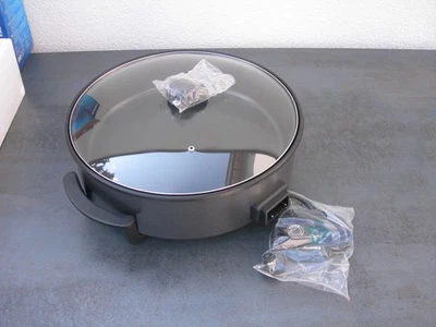 Party Pfanne elektrisch, antihaftbeschichtet - rund, unbenutzt, NEU! - Bild 1 von 4