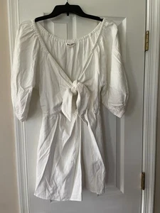 Billabong White Beachy Front Tie Dress Women's Size Medium - Picture 1 of 9