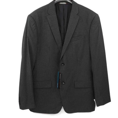 Perry Ellis Pinstripe Blazer Classic Fit Charcoal Gray Business Casual 42R - Image 1 of 4