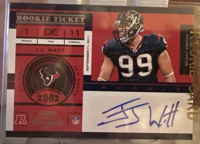 2011 Panini Playoff Contenders Football JJ Watt (RC) #137 Rookie Ticket Auto - Image 1 of 4