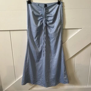 Nwt Cider Women’s Skirt A-line Small Maxi Blue Chic Silky Cinched Tie Waist - Picture 1 of 10