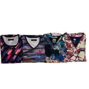 NWT Size XS 4 Piece Printed Scrub Top Bundle Koi And Barco 46 - Picture 1 of 6