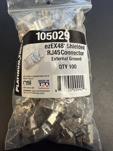 Platinum Tools 105029 ezEX48 Shielded CAT6A Connectors 100PK - Photo 1/1