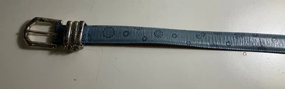 Брайтон цветочный тисненой кожи женщин ремень sz M/L32 джинсовой ткани синий - Изображение 1 из 4