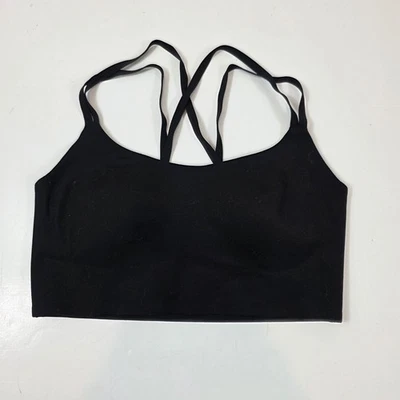 Offline Aerie Sweat Sports Bra Most Support Padding Strappy Black Medium - Image 1 of 4