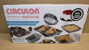 Circulon 10-Piece Non-Stick Bakeware Pan Set Round, Square, Cookie, Loaf, Muffin - Picture 1 of 4