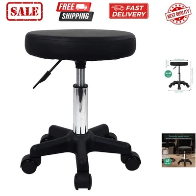 Round Rolling Stool Height Adjustable Stool with Wheels for Spa Salon Massage... - Image 1 of 4