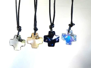 Kristallkreuz an 45cm Lederkette oder Anhänger mit SWAROVSKI ® Kristall 20mm 2cm - Bild 1 von 1
