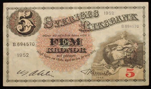 Sweden 5 Kronor 1952 P-33 (M1003) - BA-K - Picture 1 of 2