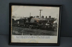 Vintage Original B/W Photo NYO & W 4-6-0 Steam Locomotive #228 Framed - Picture 1 of 3