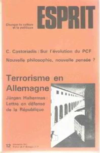Revue esprit/ decembre 1977/ terrorisme en allemagne | Collectif | Bon état - Picture 1 of 1