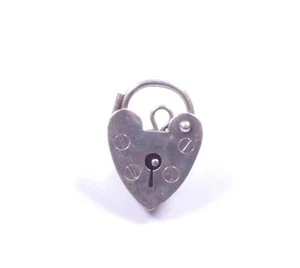 Dije de cierre de seguridad con candado vintage 1975 plata de ley 925 tamaño mediano 1,6 g - Imagen 1 de 7