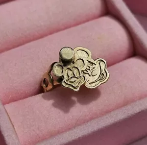 Vintage 10K Yellow Gold Mickey Mouse Spinner Ring - Size 6.5 - Picture 1 of 11