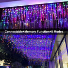 Starry Christmas Lights Curtain Icicle Light Outside House Snowing Led 13~130ft