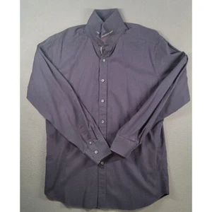 Bugatchi Shirt Mens Size L Black Solid Classic Fit Wedding Button Down - Picture 1 of 6